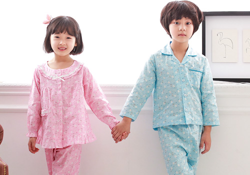 [원더풀라이프][국내제조]신지가토 루디[kid]아동잠옷상하세트 순면100%